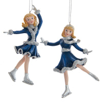 Blue and Silver Skating Girl Ornaments - E0855