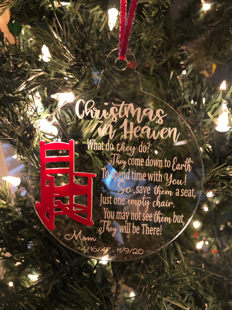 Christmas In Heaven Acrylic Heart-shaped Christmas Ornament (v