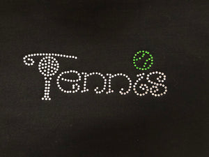 Tennis Iron On Rhinestone Decal