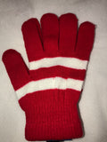 Christmas Red & White Striped Gloves