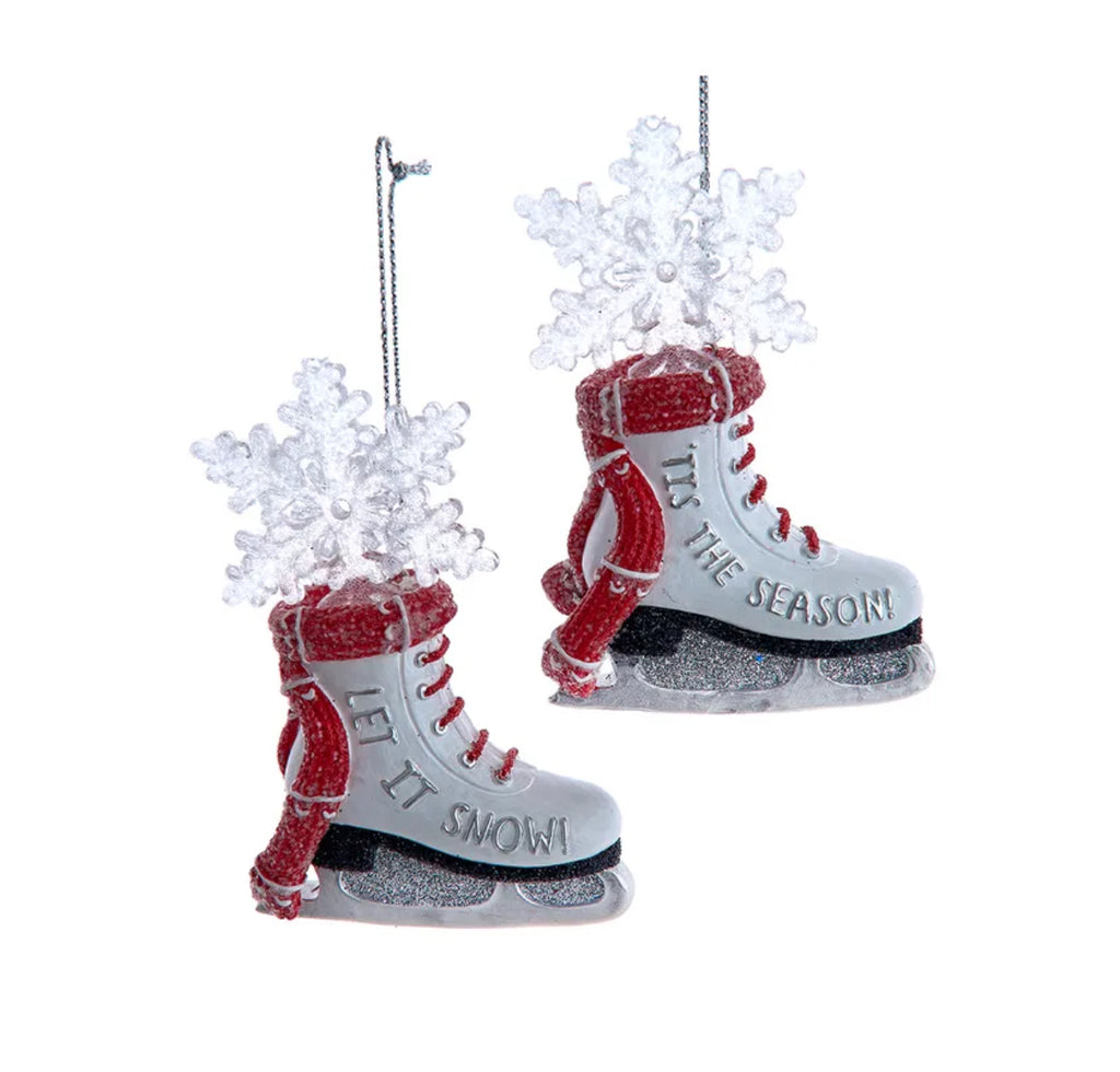 Ice Skates With Snowflake Ornaments