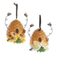 Bee Hive With Sunflowers Ornaments A2083