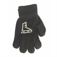 Ice Skate Rhinestone Gloves