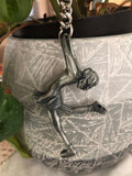 Pewter Layback Figure Ice Skater Keychain Bagtag