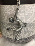 Pewter Layback Figure Ice Skater Keychain Bagtag